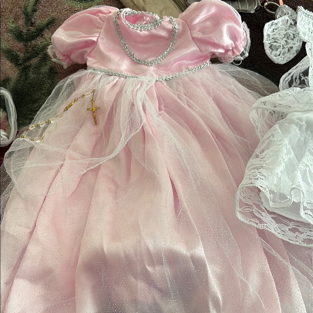 dresses set and veil for baby's christening